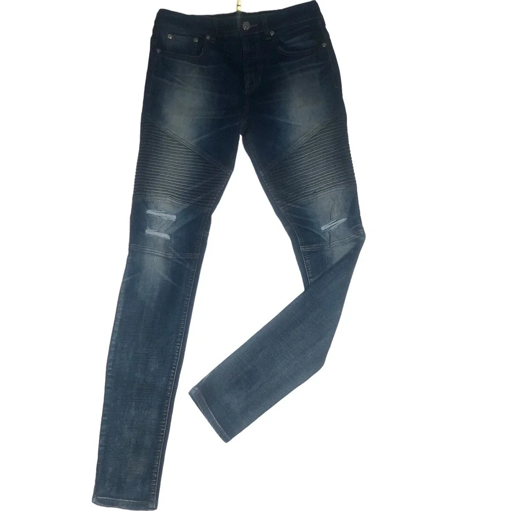 PacSun Jeans Mens Size 30/32 Eco Comfort Stretch Distressed Stacked Skinny New - Picture 4 of 13